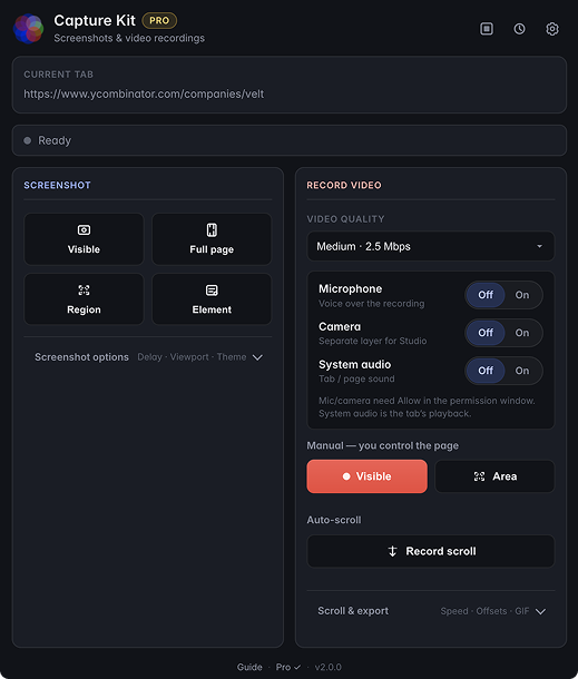 Capture Kit Chrome extension